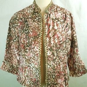 Chico's Women size 1 Animal Print Jacket Sparkles